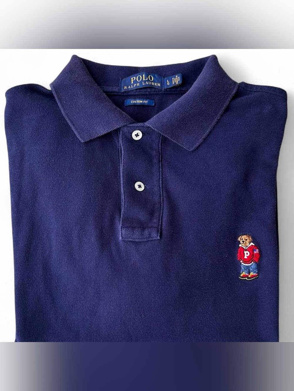 Polo by Ralph Lauren Navy Kids Polo Shirt with Bear Embroidery